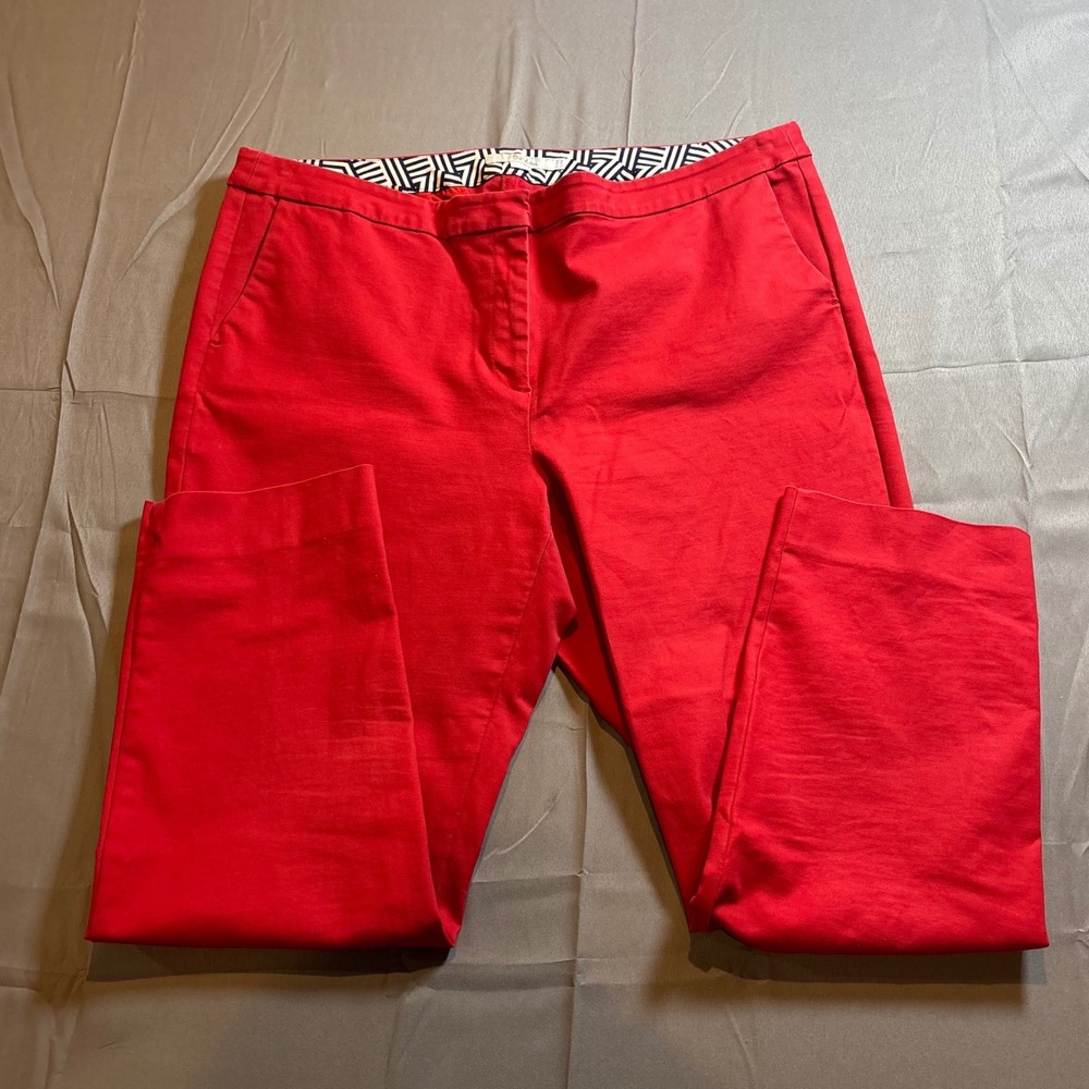Boden Red Cropped Pants Women's Size 18R Straight Leg Casual Office - Picture 7 of 9